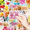 50 New Style Ins Style Girl Graffiti Stickers Cute Cat Dessert Doll Waterproof Stickers
