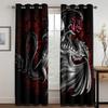 Customize Red Medieval Fantasy Dragon Design 2 Panels Thin Window Curtains for Living Room Bedroom Drape Decortion