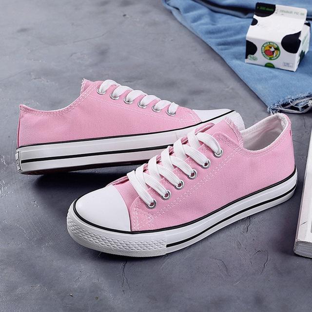 Women 'S Lace -Up Breathable Walking Canvas Casual Shoes Vulcanize Shoes New Style Sneakers Tenis Feminino