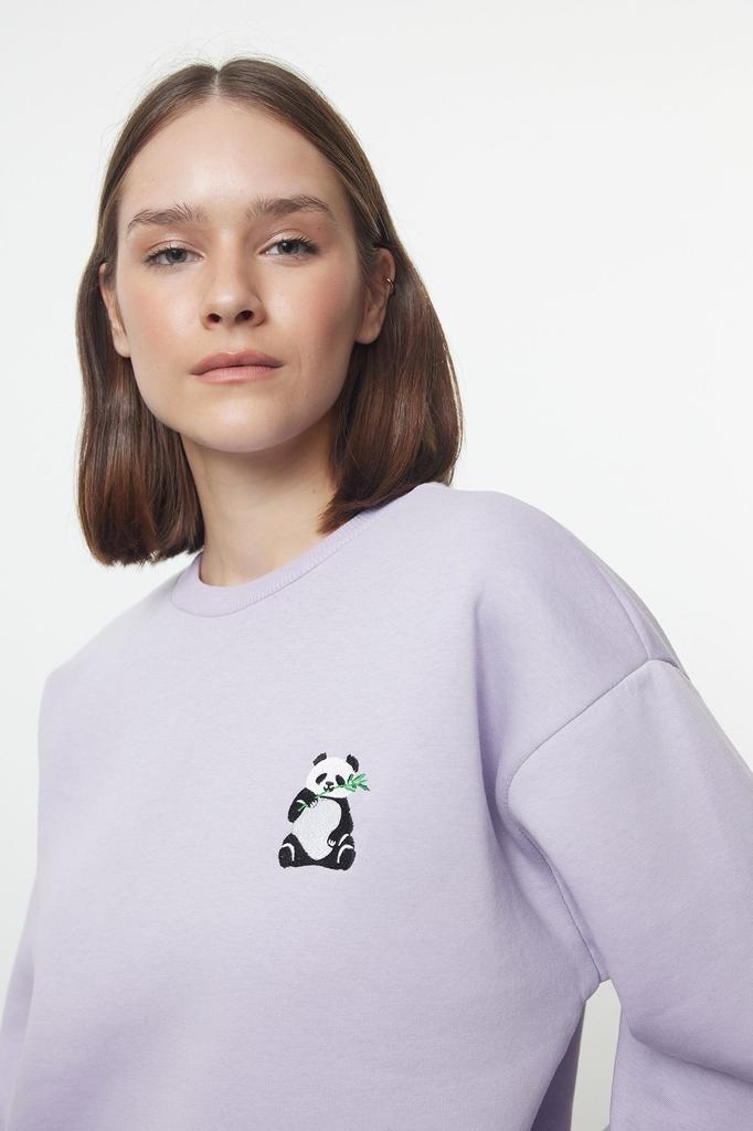 Женская модная стильная толстовка с вышитым изображением животных из камня, обычная, нормальная посадка, толстая внутренняя флисовая трикотажная толстовка