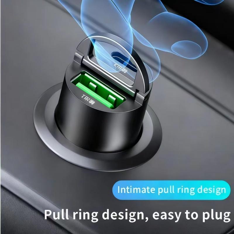 Мини скрытое USB-быстрое зарядное устройство Автомобильное зарядное устройство Автомобильная зажигалка Qc3.0 Qc Pd 3.1A Pd Type C Универсальное для iPhone и Xiaomi