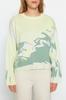 Women's Fashionable Stylish Sweater Yellow Patterned Crew Neck Knitwear Sweater