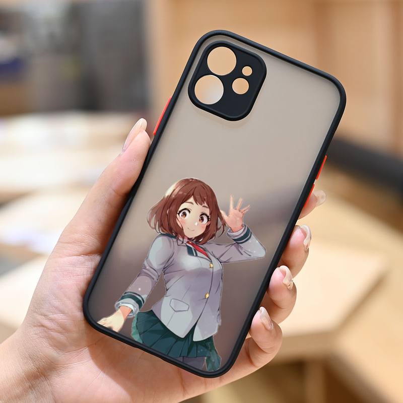 Ochaco Uraraka My Hero Academia аниме чехол для телефона матовый прозрачный для iphone 7 8 11 12 13 plus mini x xs xr pro max чехол