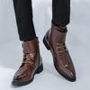 Модные мужские ботинки с острым носком, новые мужские повседневные высокие туфли, модные мужские ботинки «Челси», фирменные мужские туфли, универсальные ботильоны