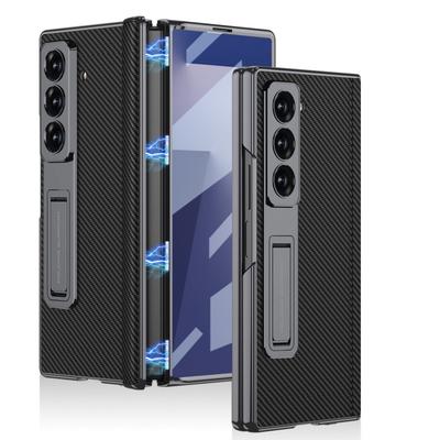 Чехол для Galaxy Z Fold7 с магнитной кожаной текстурой, гальваническим покрытием, встроенной подставкой, полной защитой