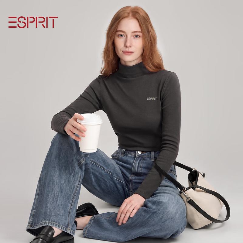 Esprit Women's Mock Neck Long Sleeve Slim Fit Base Layer