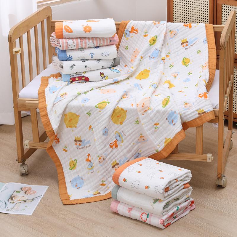 Хлопковое полотенце для новорожденных высокой плотности - Шестислойная марля, Принт, для младенцев и детей