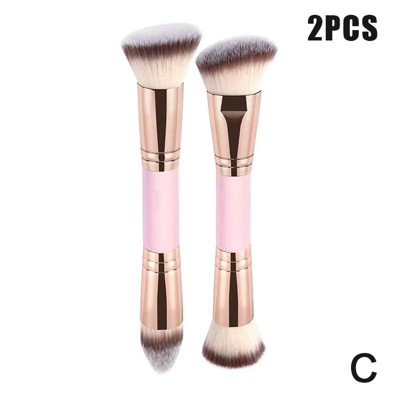 1/2/5 шт. Кисть для макияжа основы Двусторонняя Плоская/Скошенная вершина Кисть для контура Для красоты Растушевки Жидкая Пудра Консилер Крем