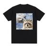 Sometimes I Think But Then I Forget Funny Raccoon Graphic T-Shirt Fashion Casual 100% Cotton Oversized T Shirts Tops Unisex