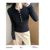 Women S Long Sleeve Knit Top Half Button Henley Neck Slim Fit Base Layer