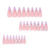 24 шт. французский фиолетовый маникюр 3D Aurora Bow Wearing Nail Летний новый ноготь повторяющийся накладной ноготь