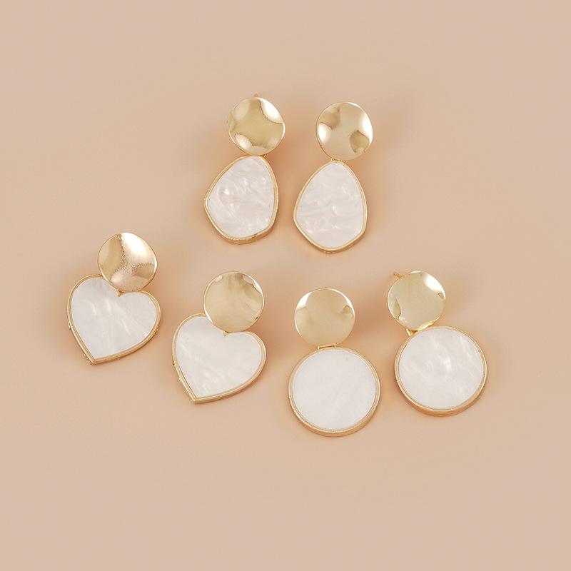 Новые классические креативные серьги в форме капли воды, сердца, круга для женщин, простые серьги из сплава с блестками для вечеринки, свадьбы, украшения для ушей