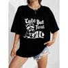 Cute But Feral White T Shirt With Raccoon Print And Text For Casual Wear