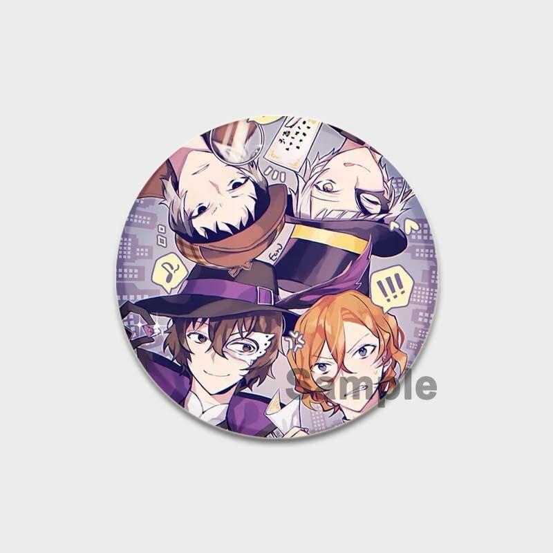 58 мм аниме булавка Bungo Stray Dogs нагрудные булавки Chuuya Ranpo Yosano акриловая брошь ручной работы из эпоксидной смолы значок ювелирный аксессуар для рубашки-сумки