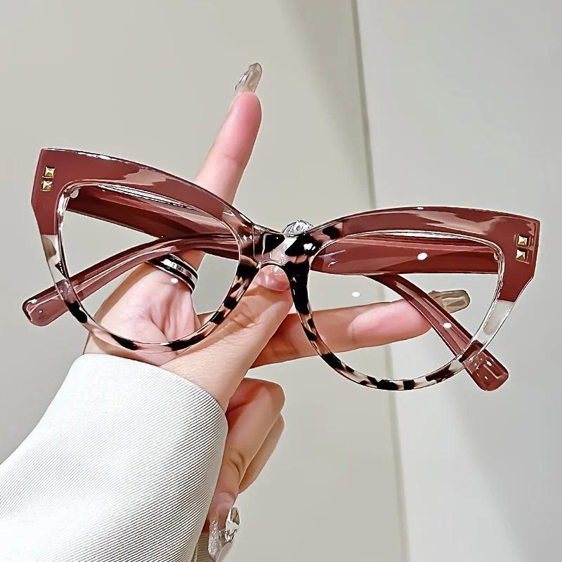 Retro Fashion Anti-blue Light Cat Eye Reading Glasses Unisex Trendy Oversized Presbyopic Eyeglasses