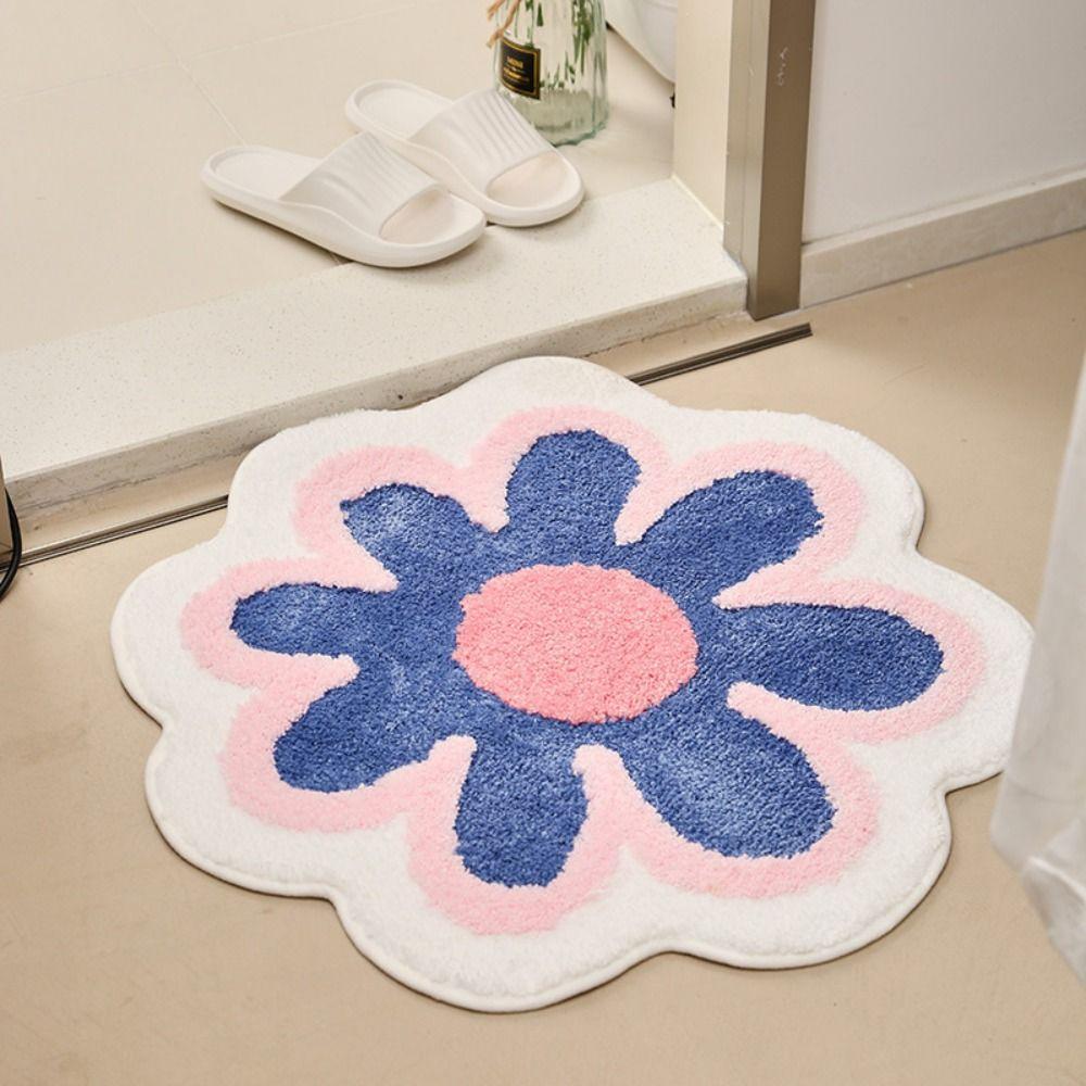 Cashmere Flower Shaped Carpet Anti-slip Rug Creative Floor Mat Hoom Decor