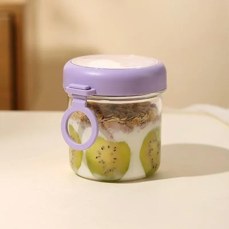 1/2-слойный завтрак фруктовый овсяный йогуртовый салатный стаканчик с ложкой Большая емкость прозрачный фруктовый овощной салат герметичная миска пищевой контейнер