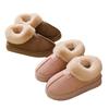 Autumn and winter bag heel cotton slippers warm thick bottom non-slip home indoor thickened cotton shoes fluffy slippers winter