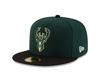 Кепка New Era Milwaukee Bucks 2-цветная 59fifty 5950 облегающая специальная лимитированная серия