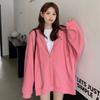 Women's Hoodie Autumn New Loose Student New Lazy Style Cardigan Hooded Long Sleeved Jacket