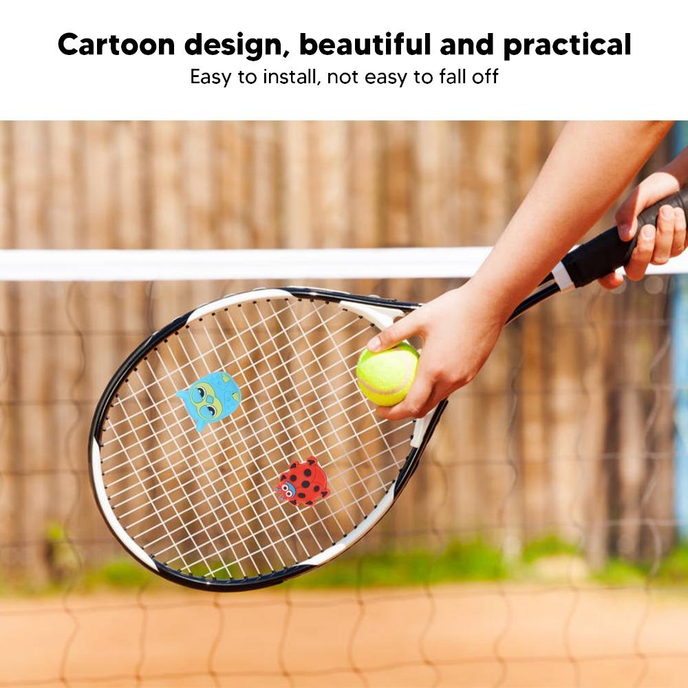 4PCS Cute Animal Shape Tennis Vibration Dampener Cartoon Tennis Racket Dampener  Tennis Practice