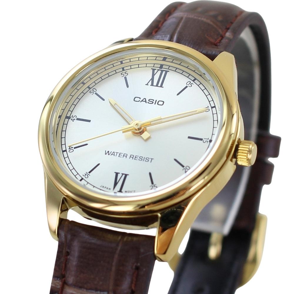 CASIO gold and leather small overseas no a big or entrance women's watch, brown, analog, strap, size, model, box. purchase, age