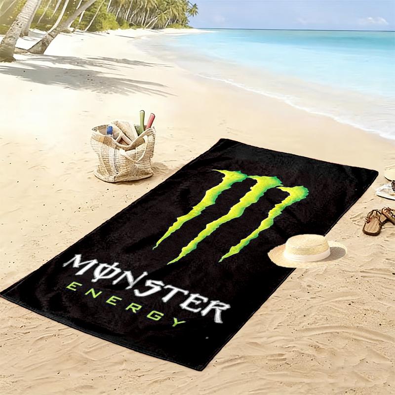 Пляжное полотенце с принтом Monster Energy, Большое, Мягкое, Быстросохнущее, для Пляжа, Кемпинга, Плавания