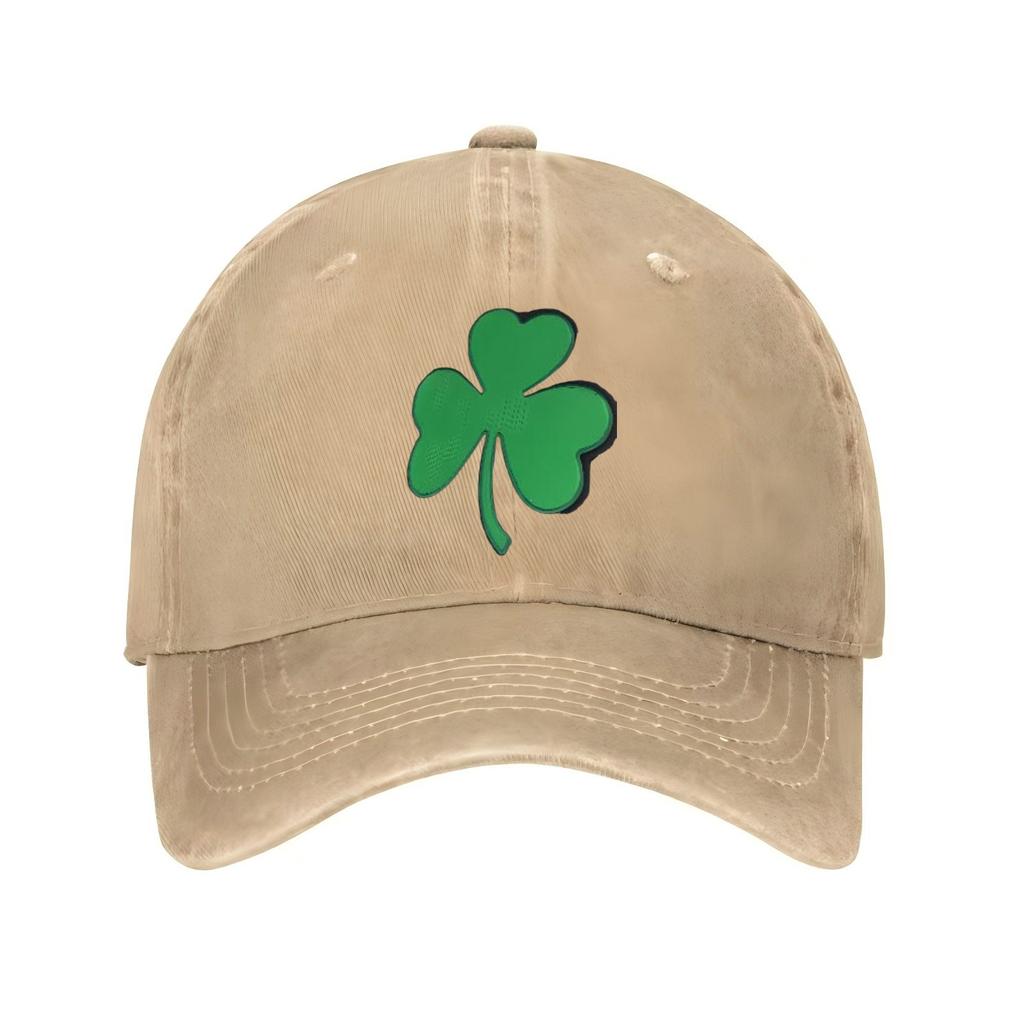 Shamrock Leaf Print Baseball Cap Adjustable Breathable Polyester Casual Hat for St Patricks Day
