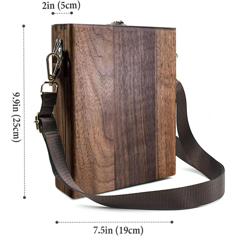 Portable Wooden Box Stationery Box Retro Artist Tool Bag Writers Messenger Wood Box Painting