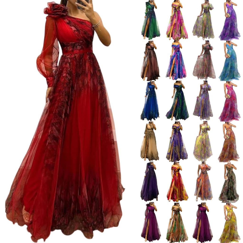 Women's Summer Dress Mesh Printed Suspender Holiday Casual Party Dress