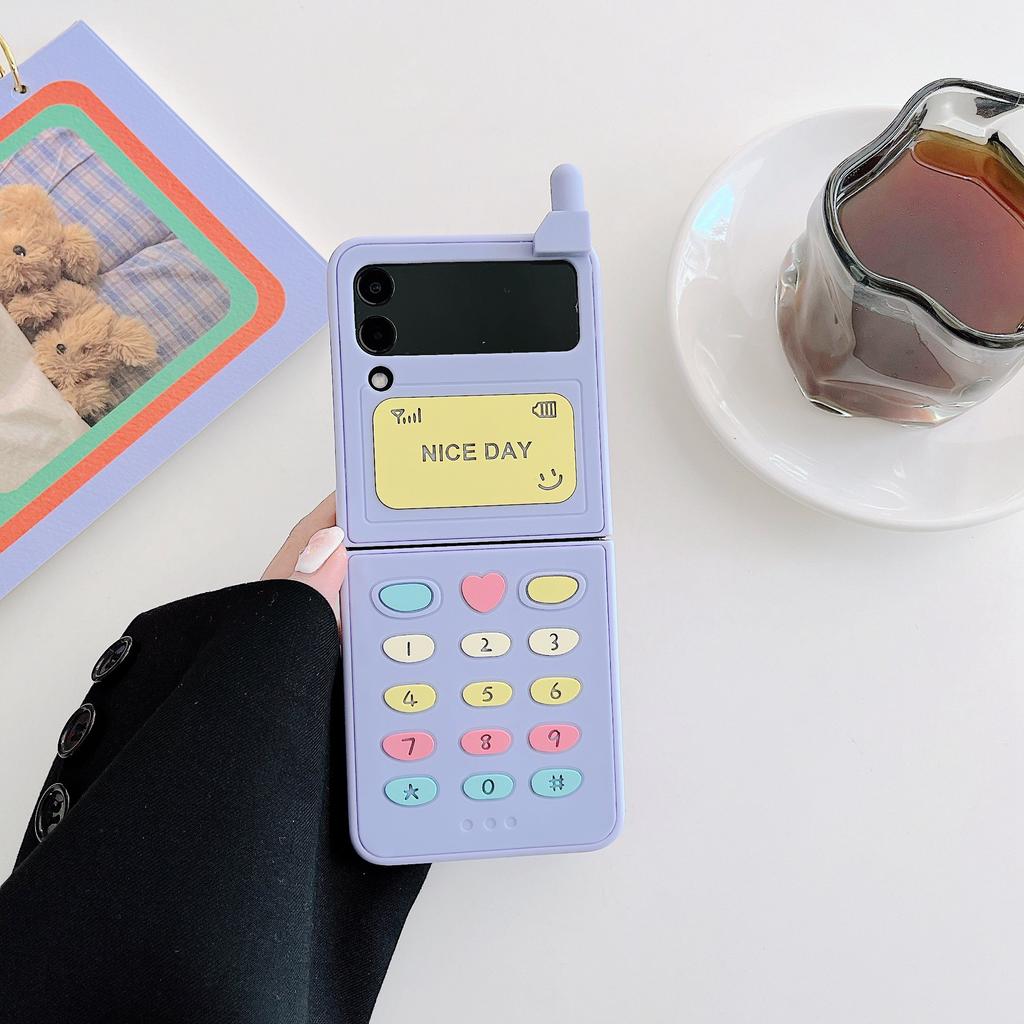 Классический чехол для телефона с 3D милой антенной Game Boy, геймпадом в стиле ретро для Samsung Galaxy Z Flip5 Flip 5 4 3, жесткий пластиковый силиконовый чехол