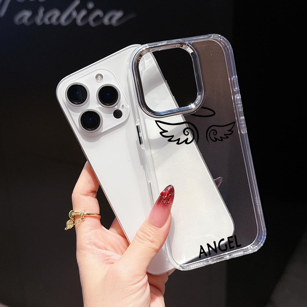 Роскошный чехол для телефона с изображением пары Демон Ангел для iPhone 17 Air 16 15 14 11 Pro Max 16 15 Plus Мягкие защитные чехлы