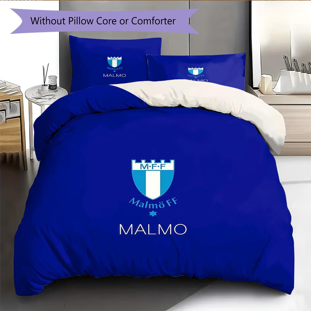 Malmö FF Узор Комплект постельного белья Одеяло Домашний декор Подарок (1 пододеяльник + 2 наволочки без наполнителя)