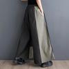 Cotton Plus Size Vintage Floral High Waist Casual Loose Spring Autumn Wide Leg Pants Women Bloomers Trousers