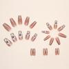 24 Pcs Medium and Long Explosive Retro Natural Camellia Wearable Fake Nails Sweet Girl Special Nail Patch