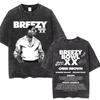 retro Washed Chris Brown Breezy Bowl XX Tour Graphic T Shirts Men Hip Hop Fashion Casual Tshirts Unisex Summer Cotton tees