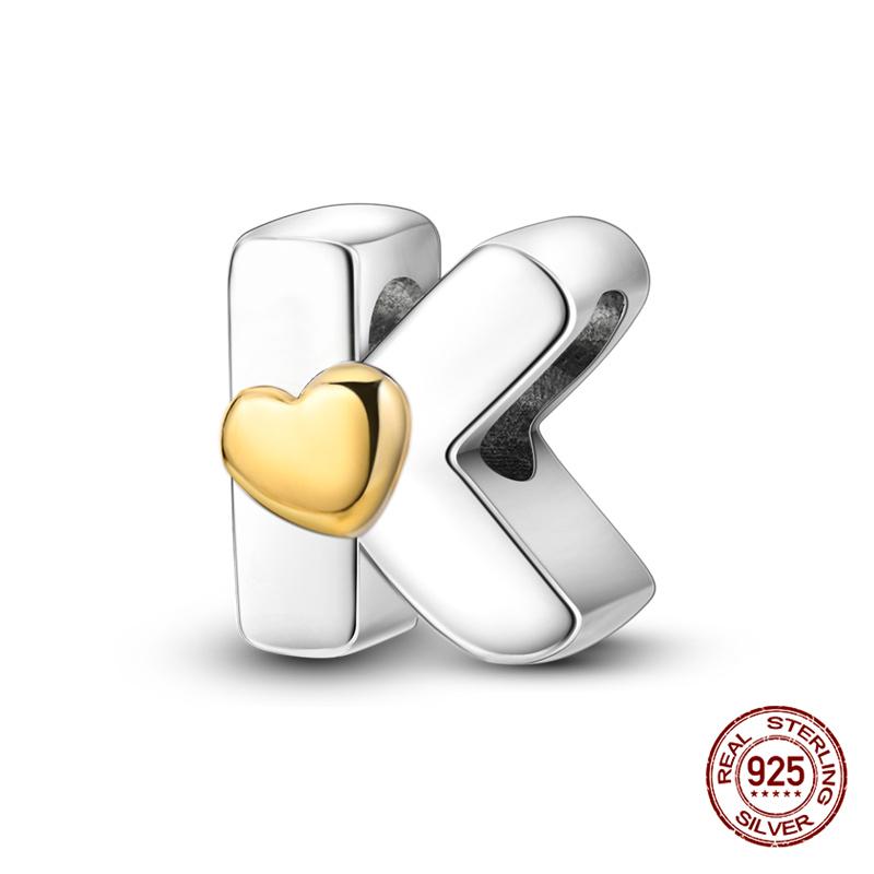 26 A- Z Alphabet Beads Copper Love Letter Charms Fits Original 3Mm Womans Bracelet Bangle Zircon Beads Diy Jewelry Gifts