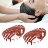 2pcs Brown White Scalp Scrubber Oval Shape Elastic Wide Long Teeth Scalp Exfoliator Shampoo Brush