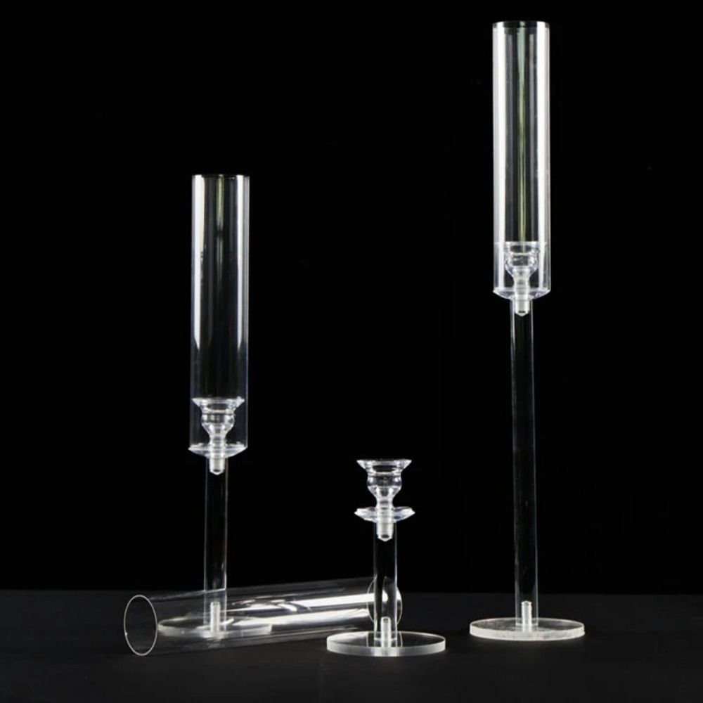 3 шт./набор изящных подсвечников, прозрачные дорожные свинцовые канделябры, хрустальные подсвечники для свадебной вечеринки