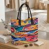  Bohemian Watercolor Pattern Large Capacity Casual Tote Bag for Daily Use