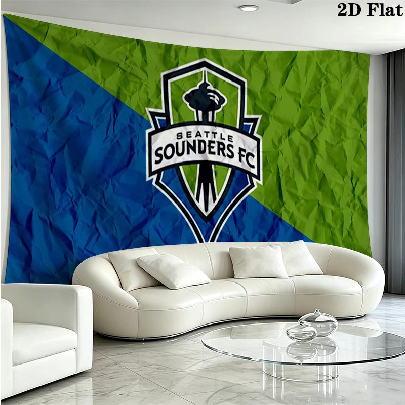 Seattle Sounders FC Wall Tapestry Aesthetic Wall Hanging Printed Fabric Blanket Decorative Tapestries for Bedroom Living Room Home Decor