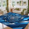 Manchester City Design Crystal Velvet Rug Soft Decorative Mat for Bedroom Entrance