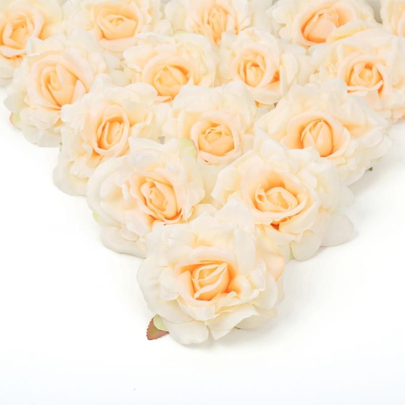 20 шт. головки искусственных цветов без стеблей оптом из шелковых головок роз для свадебных букетов своими руками цветочные праздничные столы украшения дома