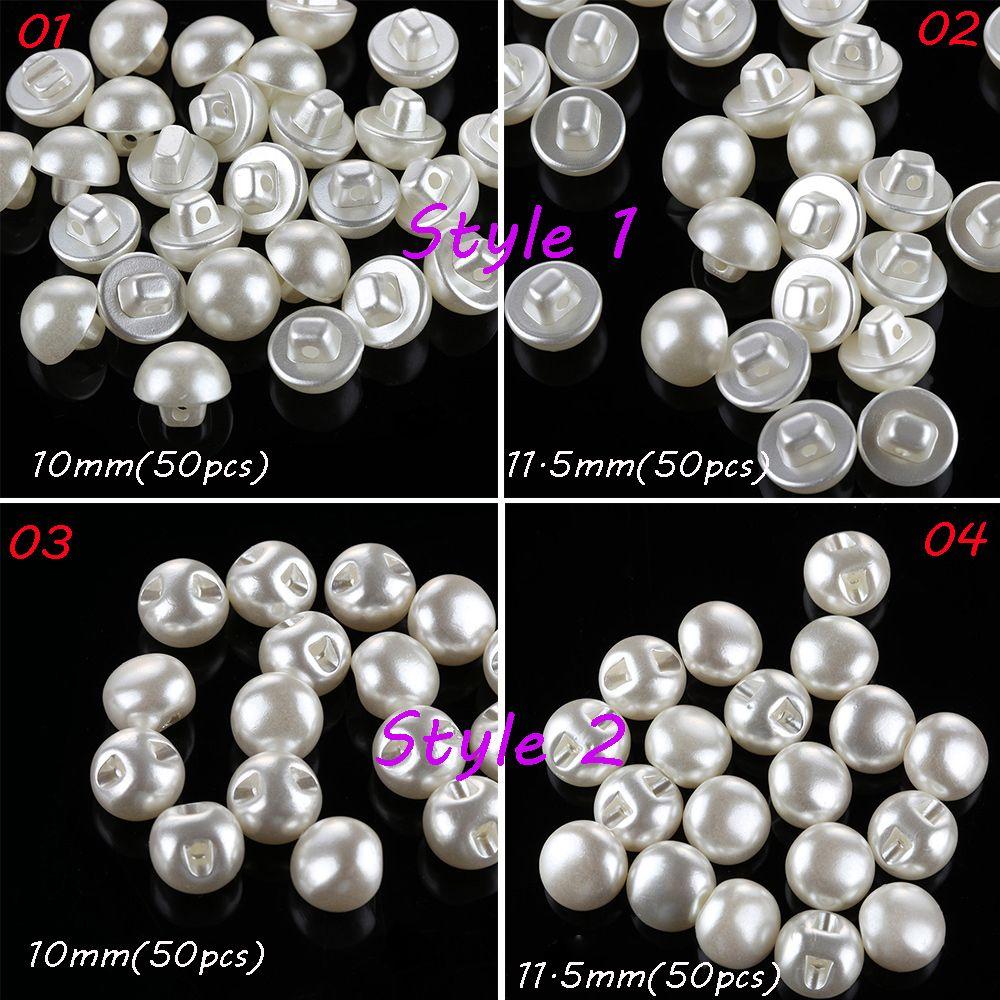 50PCS Round Mushroom Crafts DIY Clothing Dress Accessories Scrapbooking Sewing Pearl Buttons