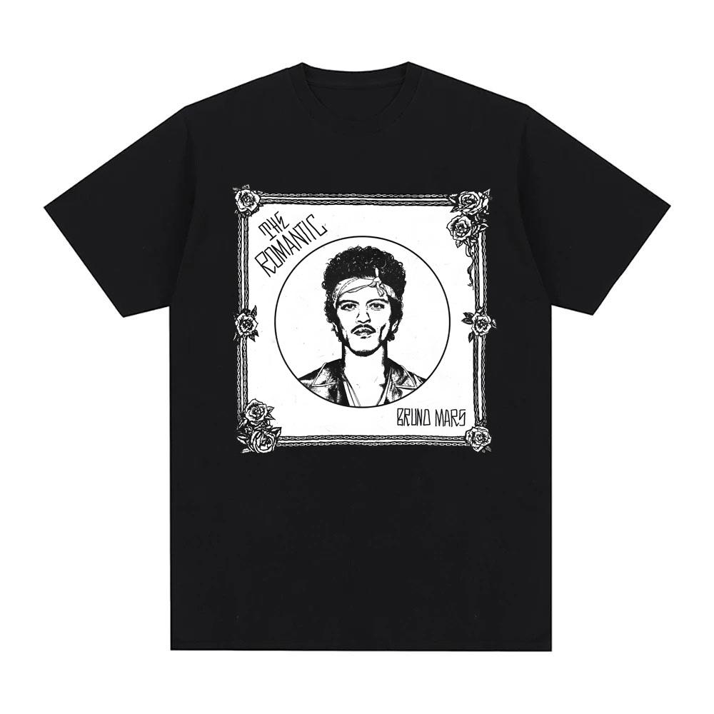2026 Новый Альбом Песня THE ROMANTIC TEE Бруно Марс Высококачественная Модная Футболка Модная 100%Хлопок Круглый Вырез Одежда Camisetas