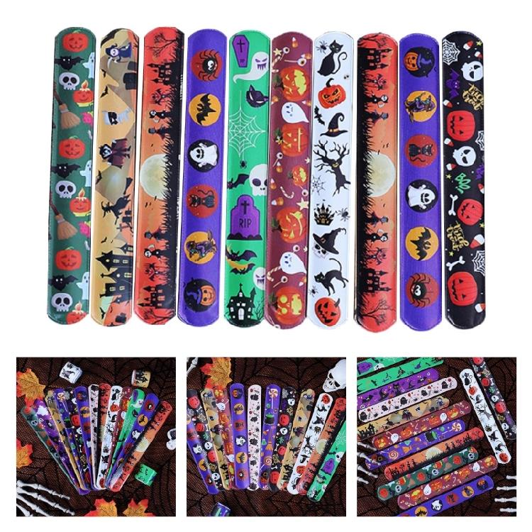 100 шт. Уникальные браслеты-хлопушки на тему Хэллоуина Хэллоуинские браслеты-хлопушки для тематических встреч и празднования