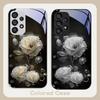 Увлажняющий Розовый Цветок Для Samsung Galaxy S23 24 Plus S20 21 FE S25 Ultra A70 72 73 51 52 53 Закаленное Стекло Чехол для Телефона