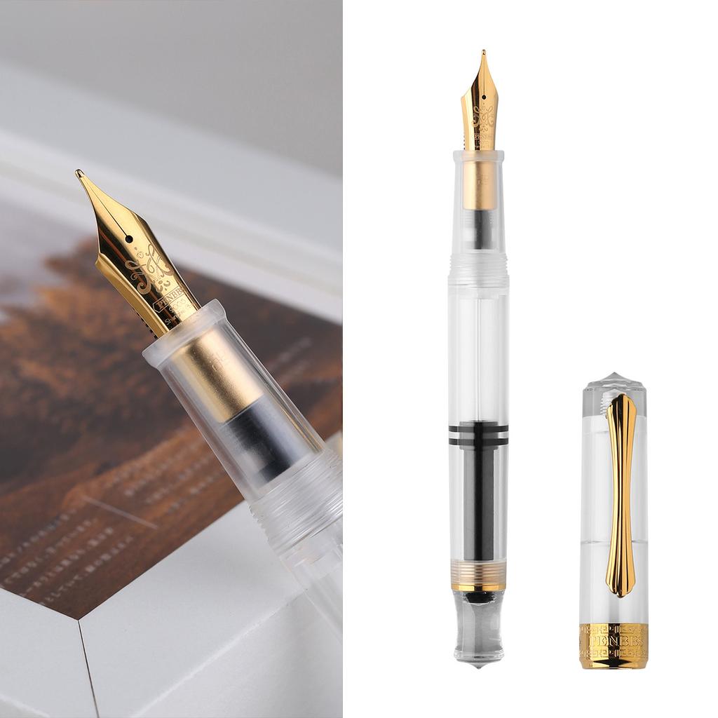 PENBBS 470 Вакуумная Заливка Перьевая Ручка Лезвие/Круглое Перо Ручка Большой Емкости Прозрачный Акрил Деловой Письменный Подарочная Ручка