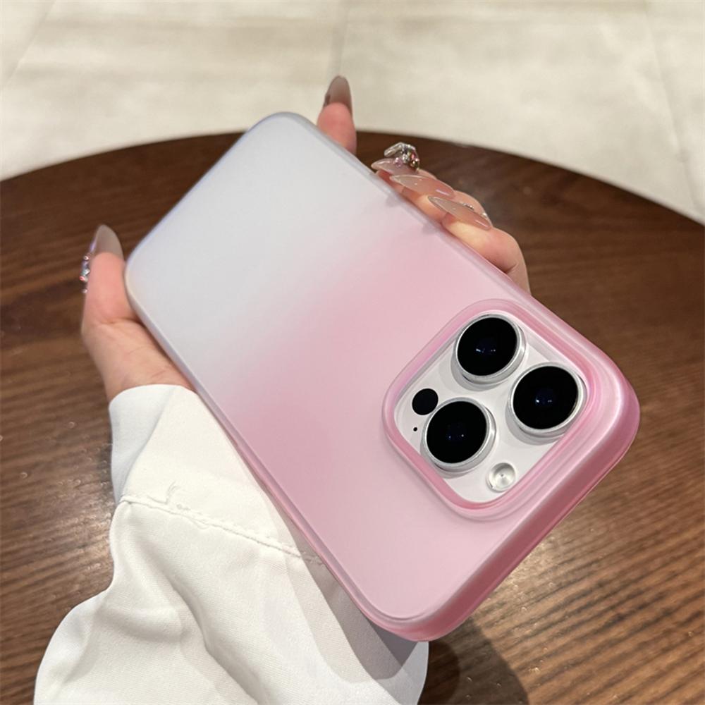 Прозрачный матовый чехол-бампер с градиентом для iPhone 16 15 14 13 12 Pro Max Plus, ультратонкий, противоударный