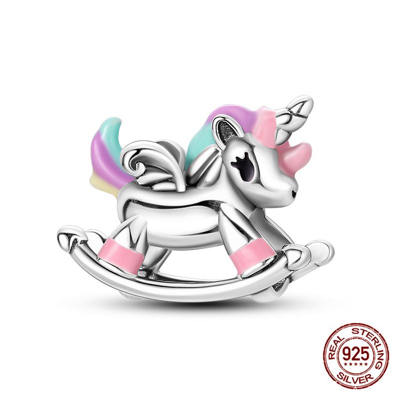 Original Owl Beads 100% 925 Silver Lucky Cat Elephant Charms Fit Original 925 Bracelet DIY Jewelry Making Women's Gift